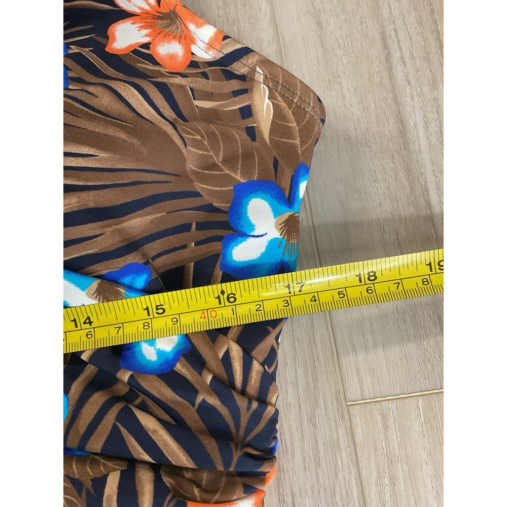 NEW Lands' End Women Tummy Control Surplice Swim Dress 1 Piece Sz 18 DD Tropical - Picture 7 of 11